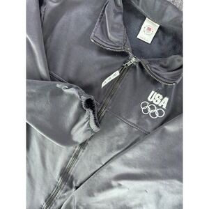 VTG‎ USA Olympic Committee Full Zip Jacket Mens Large Black Made USA